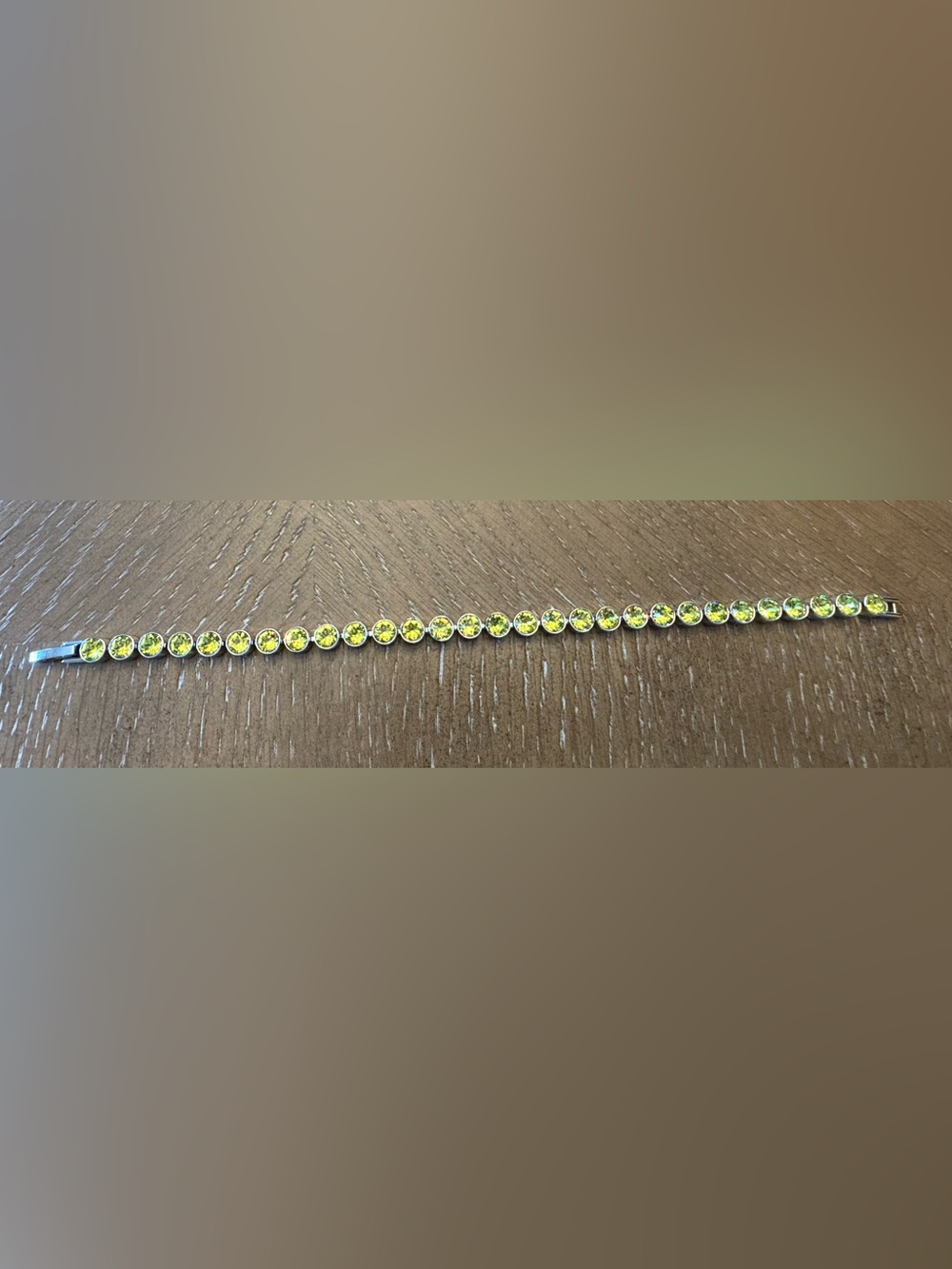 Touchstone Crystal Lime Green Crystal Tennis Bracelet - Sparkling Gems 💚💛🩶